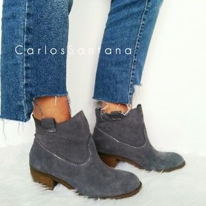 Carlos by Carlos Santana Grey Suede Booties